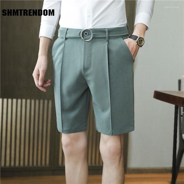 Männer Shorts 2023 Plissee Männer Sommer Weiß Koreanische Mode Casual Arbeitskleidung Kleidung Atmungsaktive Komfort Slim Fit Bermudas