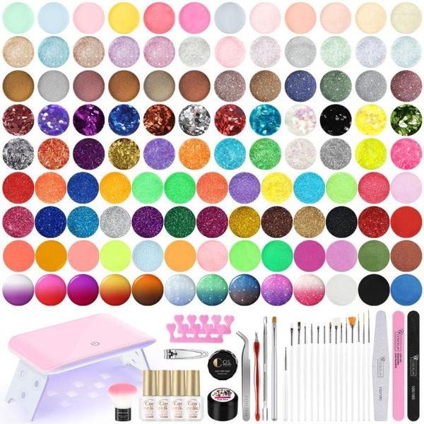 Nail Art Kits Nagellack-Set mit UV-LED-Lampe, Trockner, Temperatur, Gel-Set, Soak-Off-Maniküre-Werkzeuge, Basis- und Decklack