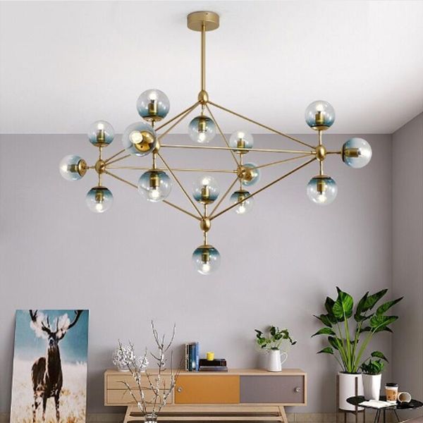 Avizeler çatı katı minimalist kolye fasulye led retro lambalar Art Deco Light E27 Endüstriyel Cam Yardımcı Restoran Chandeliers için