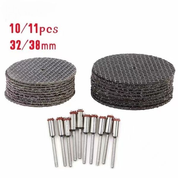 10/11pcs 32/38mm metal kesme disk dremel öğütücü döner alet dairesel testere bıçak tekerleği kesme zımpara diski taşlama tekerleği