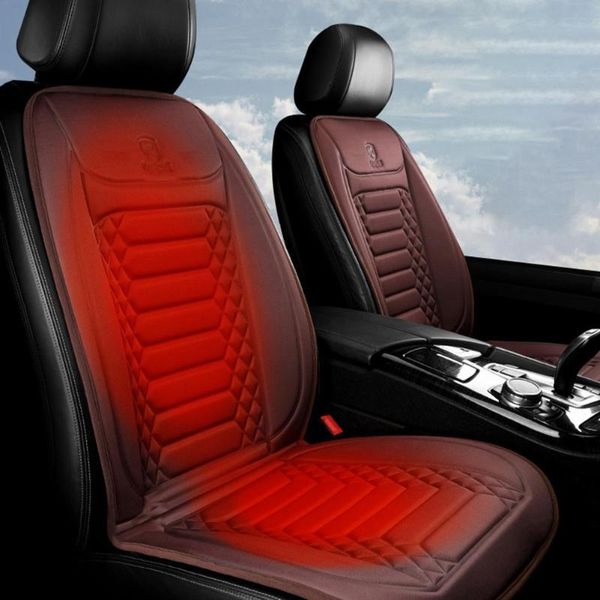 Coussins de siège hiver voiture housse de coussin chauffante chauffage rapide protecteur électrique garder au chaud universel café/noir pour camion berline