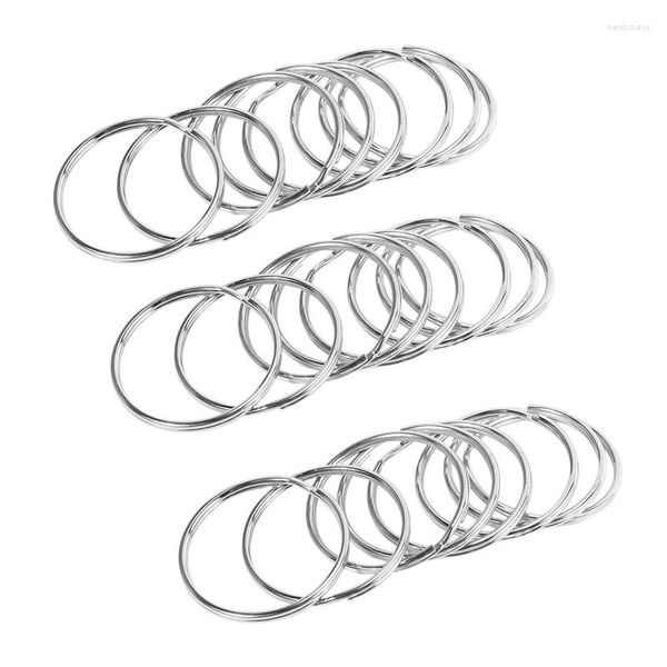 Schlüsselanhänger 30X hochwertiger 50-mm-Schlüsselanhänger mit geteiltem Ring-Set, robuster, großer Nickel-Schlüsselring mit gefedertem Reifen