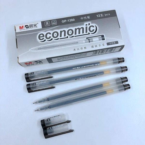 Penne gel MG Pennino economico con ago 0,5 mm Inchiostro nero per la scrittura Forniture per ufficio di cancelleria per studenti scolastici GP-1280
