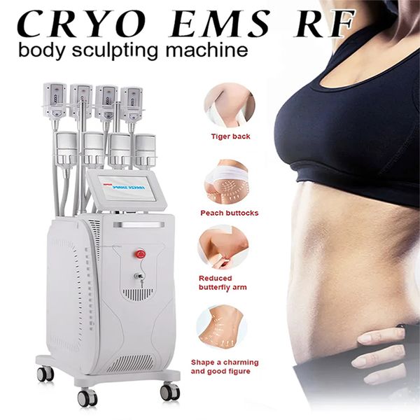 Güçlü Selülit Kaldırma Makinesi Cryo EMS RF Technology 8 Cryo Pads Yağ Dondurucu Güzellik Enstrümanı Salon için