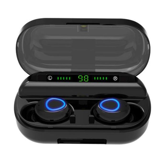 Kulak Cep Telefonunda Kulaklıklar Kablosuz Spor BT5.0 Stereo Kulaklık Su geçirmez Dokunmatik Kontrol Kulaklığı LED Dijital Ekran Şarj Kılıfı