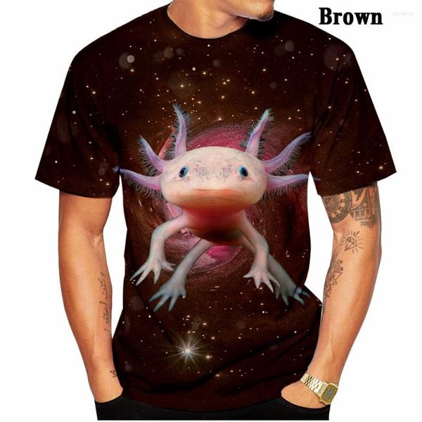 Erkek Tişörtleri 2023! Est Animal Axolotl 3D Baskı T-Shirt Yaz Günlük Unisex Komik Moda Top