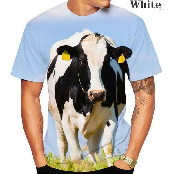 T-shirt da uomo 2023 Stampa 3D Mucca Divertente Camicia estiva per uomo Cool Casual Maniche corte O-Collo T-shirt XS-5XL