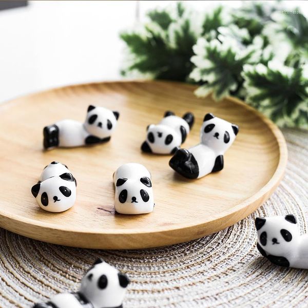 Set di stoviglie Panda con bacchette Cuscino multifunzione in ceramica in stile europeo per la casa da mettere sullo scaffale