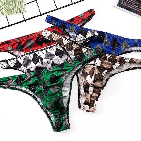 Underpants 5 PCs/ lote de calcinha sexy de calcinha imprimida de seda de seda rápida secagem de biquíni amigável à pele