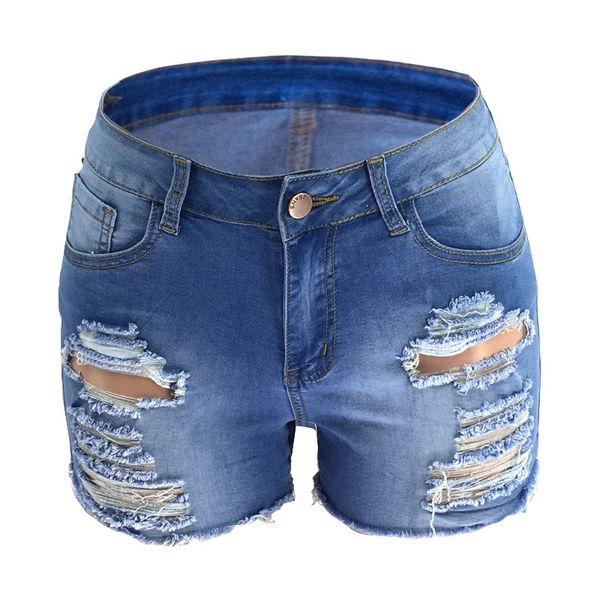 Jeans Shorts de verão New Europe America Hole Tassels Ultra-Short Sexy Hot Pants Denim Shorts D6072H5