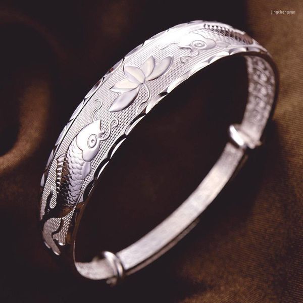 Bracciale 999 colori argento fine pesci gioca braccialetti di loto braccialetti per le donne accessori da sposa per feste di moda regali di gioielli di design
