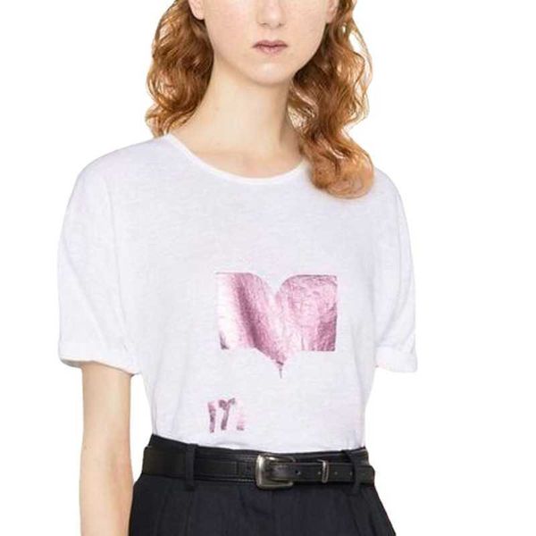 2023 Neueinführung eines Damen-T-Shirts mit Top-Designer-T-Shirt. Neues Mode-Brief-Pailletten-Print mit geradem Schlauch, lässiger Pullover-Blazer-Damen-Strand-T-Shirt