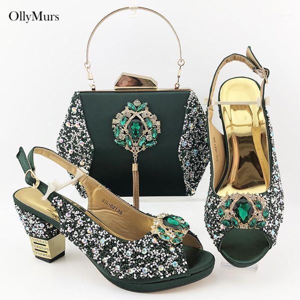 Обувь для обуви моды итальянский стиль, дамы и сумки, чтобы соответствовать сете летние персиковые цветные сумки для вечеринки 38-431