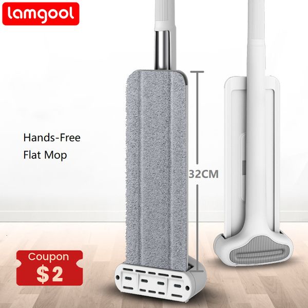 Mops Lamgool Squeeze Mop Magic Flat Hands Бесплатная мыть лень для уборки домохозяйства домохозяйства с замененными прокладками 230211