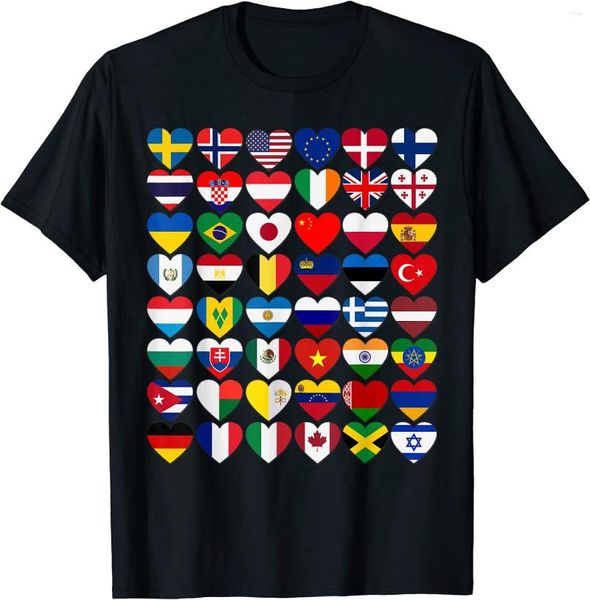 Herren-T-Shirts, Flaggen der Länder, Welt, internationales Geschenk-T-Shirt