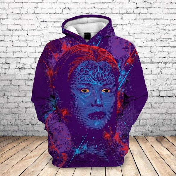 Felpe con cappuccio da uomo 2023 Felpa Film Dark Phoenix Stampa 3D Moda Pullover con cappuccio Top Abbigliamento Drop