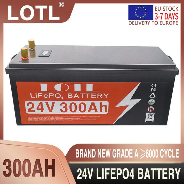 12V 24V 400Ah 300Ah 200Ah LiFePO4 batteria al litio ferro fosfato cicli incorporati BMS 6000 per camper camper carrello da golf stoccaggio solare