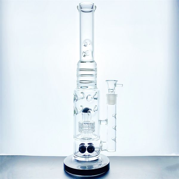 Doppelschichtige Fancy-Matrix-Bong-Glas-Wasserpfeife-Rauchpfeife, 5 Percs 18,8-mm-Gelenk (GB-326)