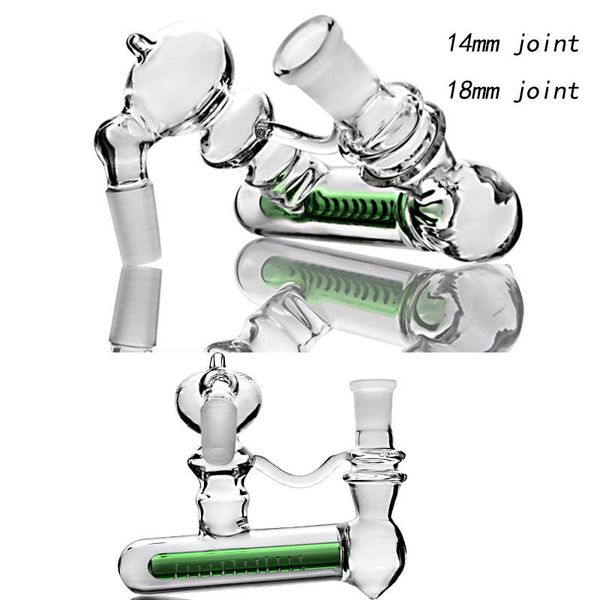 Grüner Filter Inline-Schlitzdiffusor Perc Aschefänger 14 mm 18 mm dicker Aschefänger Perkolator Glas Aschefänger Kostenloser Versand