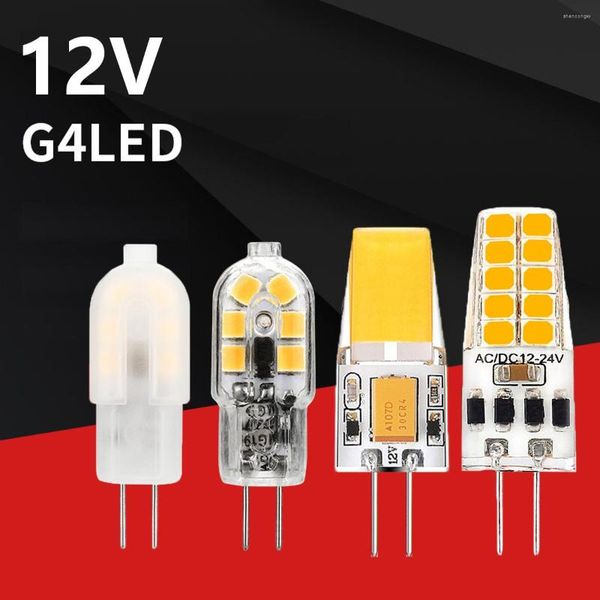 Мини -светодиодная лампа G4 Cob 1,5 Вт 3W Bulb AC DC 12 В 24 В свечи замены заменить 30 Вт Галогена для прожектора люстры