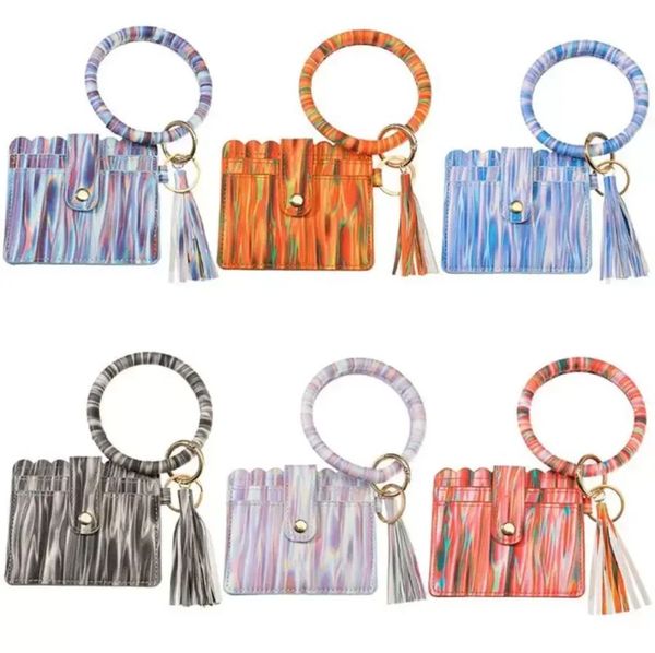 UPS Shiny Leather Card Saco de Chave de Chave de Party Bacelet Keychain Cartlelet com borla Bolsa de pulseira de pulseira de cordas de pulseira Bola de pulseira Lady Fashion Wholesale