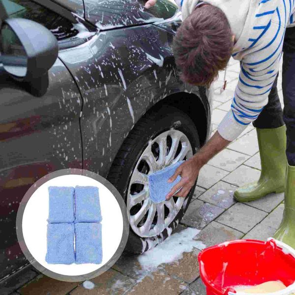 Protetores de veículos 4pcs lavam cuidados de bloqueio de lavagem de automóveis de microfibra de microfibra