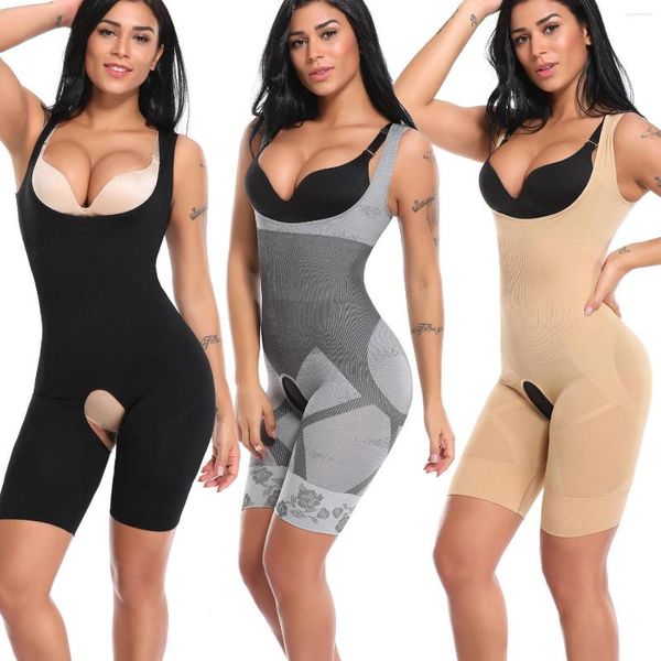 Kadın şekillendiricileri bambu shapewear kadınlar için shapewear kepçe boyun tank üstleri bodysuits tulumlar bel eğitmeni tam vücut şekillendirici