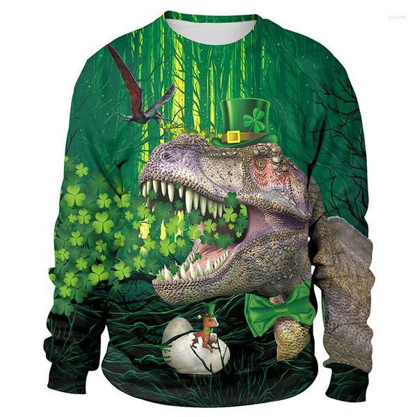 Herren Hoodies St. Patrick's Day MERRY PRETTY Herren/Damen Crop Irland Grün O-Ausschnitt Langarm Kurzpullover Print Sweatshirt