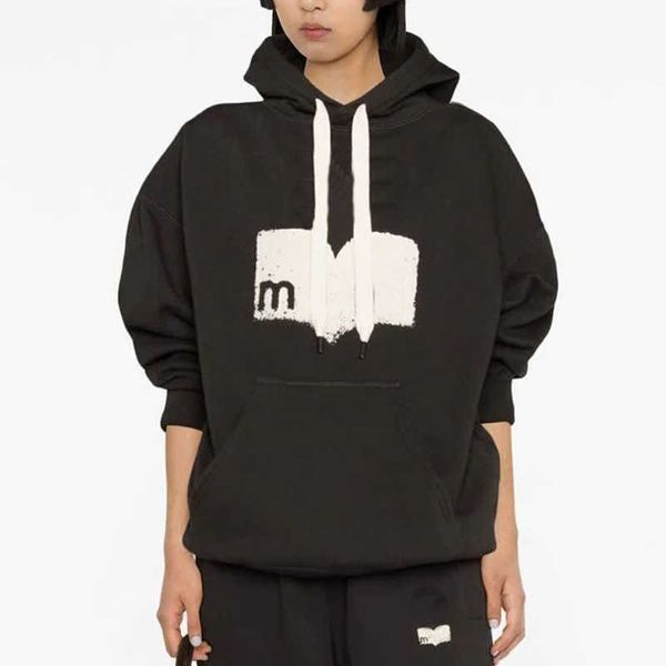 23SS Isabel Marant Tasarımcısı Hoodie Yeni Moda Mektupları Akın Baskılı Hoodie Kadın Sweatshirt Gevşek Uzun Kollu Kazak