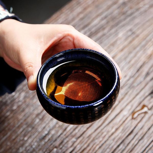 Xícaras pires de pires cerâmica coração sutra teacup porcelana folha de chá mestre xícara de chá criativo zen buda escritório caneca caneca decoração de casa acessórios drinkware