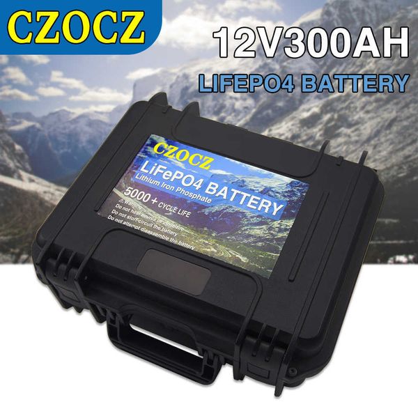 12V 300AH LIFEPO4 Fosfato de ferro fosfato de lítio BTMS IMPRESÍVEL BTMS embutido para carrinho de golfe Motor de barco de armazenamento solar de armazenamento