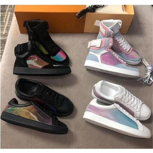 Louisely Viutonly trainer con scatola Scarpe di marca Rivoli Boot Rainbow Donna Sneakers alte in pelle di vitello Motivi floreali Vintage LouiseityLVsqdYx V18A