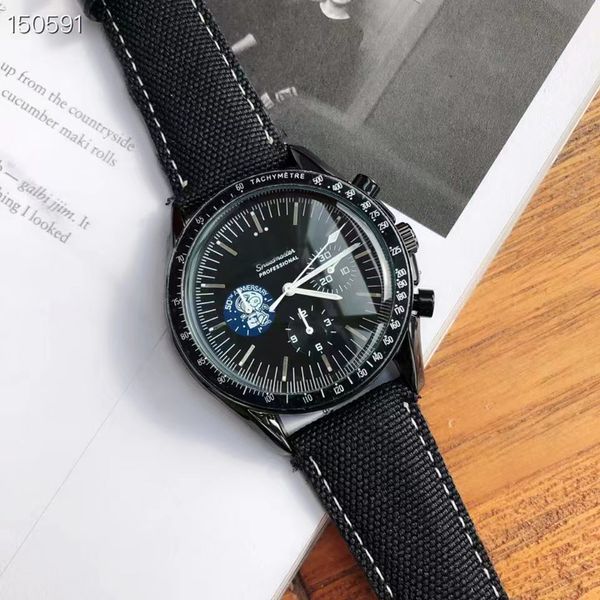 Omeg Orologi da polso da uomo in acciaio inossidabile 2023 Nuovi orologi da uomo Tutti i quadranti Orologi al quarzo da lavoro Top Luxury Brand Orologio da uomo Moda cinturino in pelle nera u02