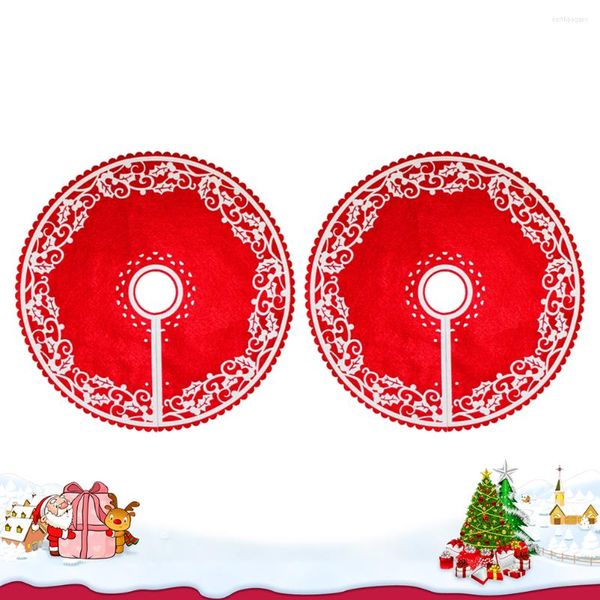Noel dekorasyonları ağaç etek masa paspasları yaka chrismas placemat kırmızı çuval bezi modern tatil halı mat zemin dekorasyonu