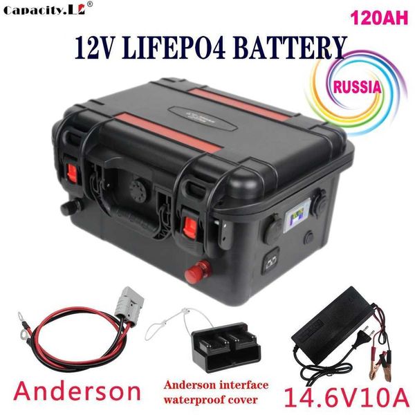 12V 120AH LIFEPO4 Bateria de bateria 100AH ​​Bateria recarregável 200AH Bateria de lítio com acampamento BMS ao ar livre