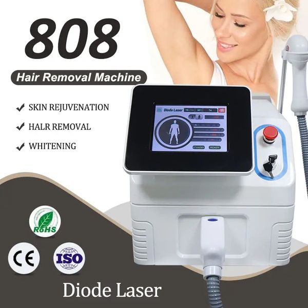 Potente macchina per la depilazione del laser a diodi 808nm Tripla lunghezza d'onda Indolore Permanente Lazer Depilazione Cura della pelle Beauty Spa Clinic Salon Equipment