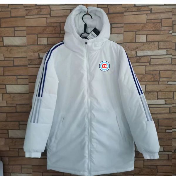 Chicago Fire FC Herren-Daunen-Winter-Freizeit-Sportjacke, lange Ärmel, Kleidung, modischer Mantel, Oberbekleidung, Puffer-Parkas, Team-Embleme individuell