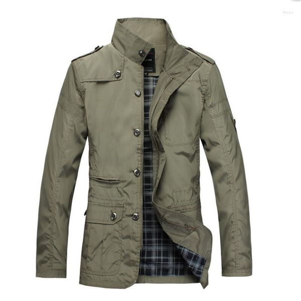 Trench de trincheira masculina Mannear Business Cargo Jaqueta Inglaterra Casual Casual Casual Tactical Windbreaker