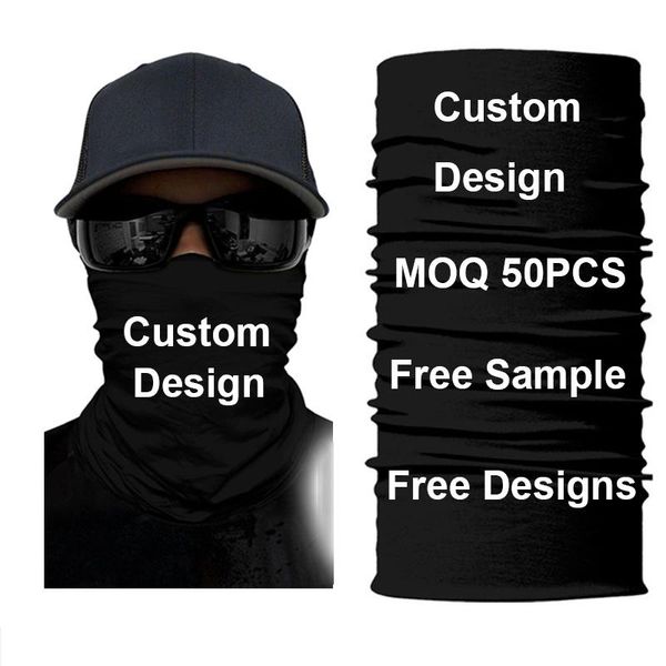 Camas de ciclismo Mascarillas personalizadas bandana bandana máscara de lenço de cachecol de lenço Buff Bandana Shield Ski Balaclava Black Lives Matter 50pcs M
