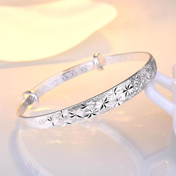 Bangle Charm 999 Color Silver Romantic Romantic Gypophila Star Bangles for Women Bracelets Fashion Party Wedding Jewelry Casal Gifts