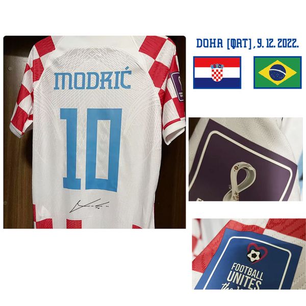 American College Football Wear 2022 Final Game Modric Signature Jersey mit Spieldetails Player Issue Maillot Sports Jersey