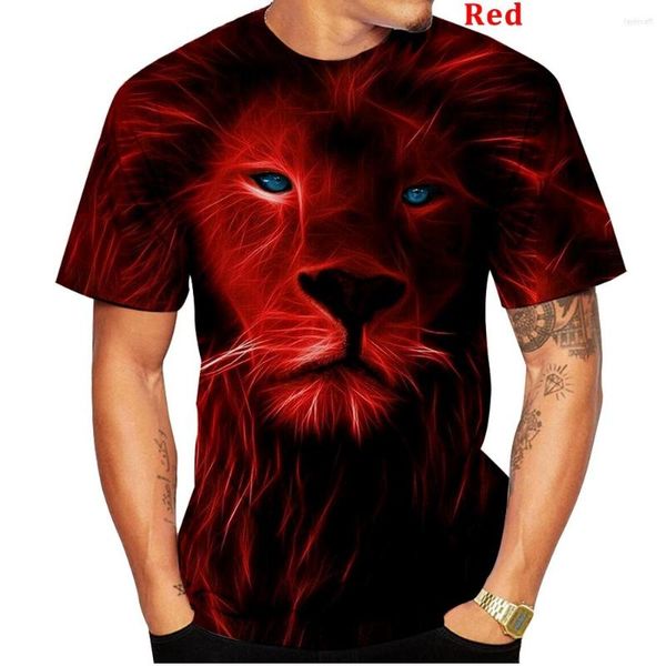 T-shirt da uomo 2023 T-shirt da uomo con stampa 3d di moda da uomo Stampa animalier Fuoco Uomo freddo Personalità Casual Unisex