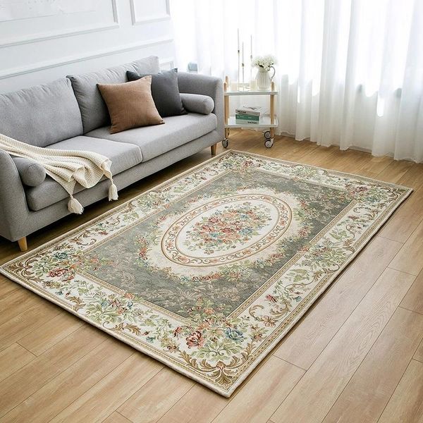 Tapetes de tapete persa vintage bege para tapetes de sala de estar de estilo turco carpete de café floral mesa de jantar não-lippetes não-lips.