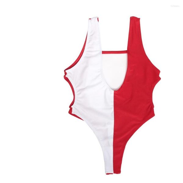 Frauen Shapers Frauen Dame Sexy Einteiliger Badeanzug Rot Weiß Trikot T Schritt Korsett