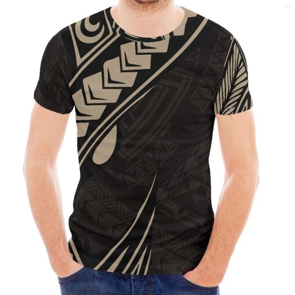 Herren-T-Shirts, polynesisches Stammes-Grafikdesign, bedruckt, hawaiianischer Stil, Sommer, Sport, Slim-Fit-Shirt, luxuriöses Herren-Kurzarm-T-Shirt