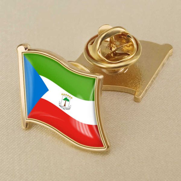 Equatorial Guin￩ Nacional Bandeira Cristal Gel Emblema Brocos de Brocha Crach￡s do Mundo