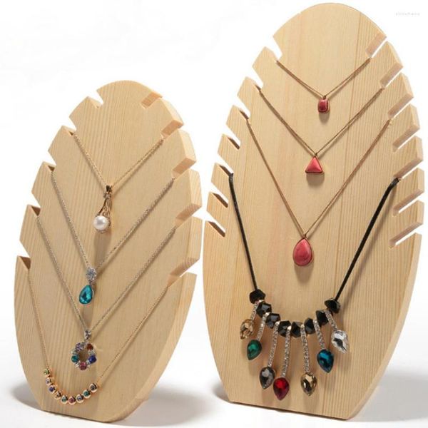 Bolsas de jóias 2pcs colar pingente de corrente exibição de madeira organizador de cavalete de madeira rack s l