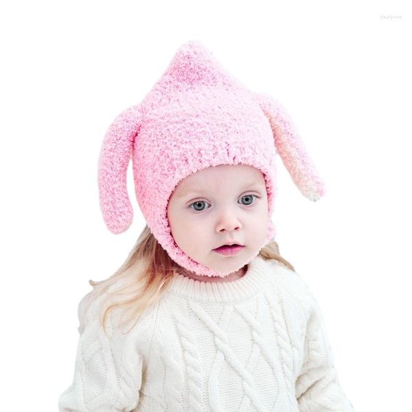 Cappelli Cappello da bambino Tinta unita Paraorecchie in mezzo velluto per bambini Bottoni Paraorecchie caldi. Ragazza berretto