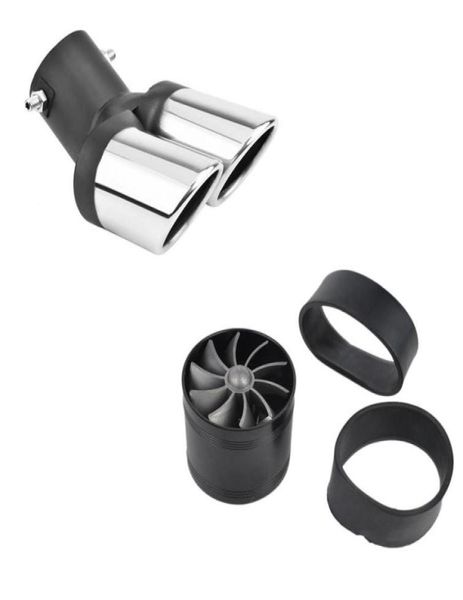 F1Z Turbocompressore di aspirazione del motore a turbina monolaterale universale 63mm Parti del collettore del silenziatore del silenziatore per auto a doppia coda di scarico3271640