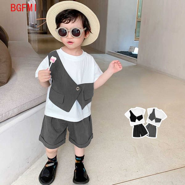 Sets Baby Boys Kleidung Sommeranzug fälschliche Weste Kurzarm T -Shirt Shorts zweiteilige Set Casual Wear Kostüme für Kinder